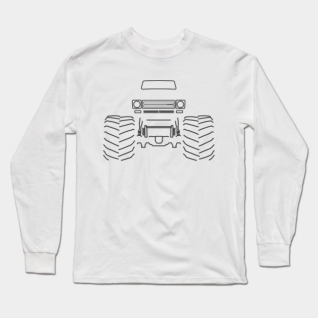 Monster truck IH Scout black outline graphic Long Sleeve T-Shirt by soitwouldseem